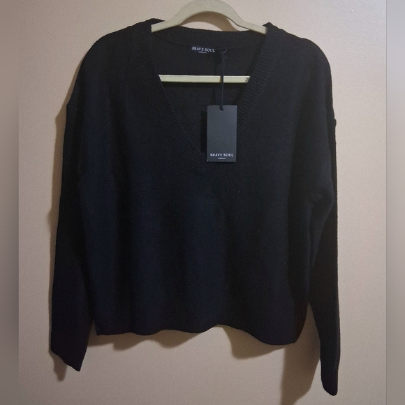 ASOS Black V-Neck Sweater - Picture 1 of 3